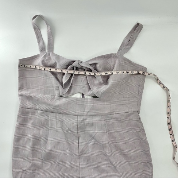 Roxy Glen Plaid Jumpsuit Spring WAYF Neutral Front Cutout Plus Size 3X NWT - Picture 4 of 14